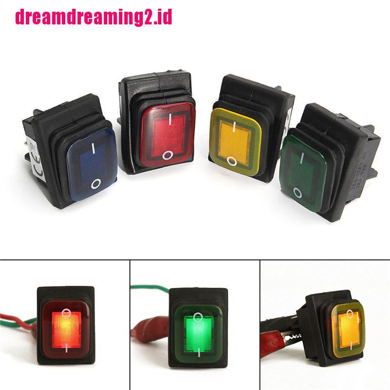 （✔✔❤Rocker Toggle Switch On-off 4 Pin 12V Anti Air Dengan Lampu LED Untuk Mobil / Perahu