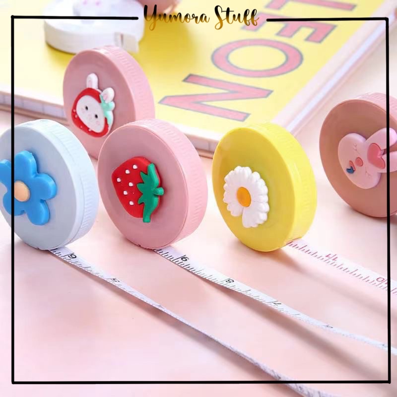 Meteran Badan Murah Meteran Gulung Otomatis Motif Lucu | Warna Pastel | Meteran Mini Roll 150cm | Me