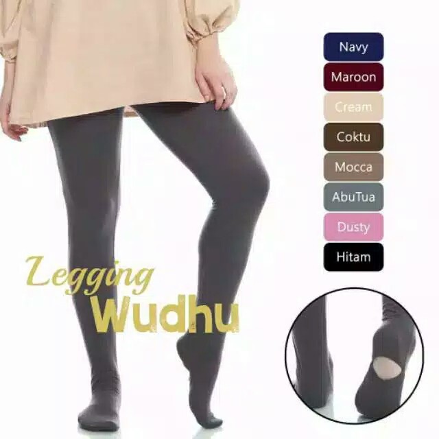 Legging wudhu dewasa bahan spandex kaos / wudhu leggings / leging wudhu dewasa import