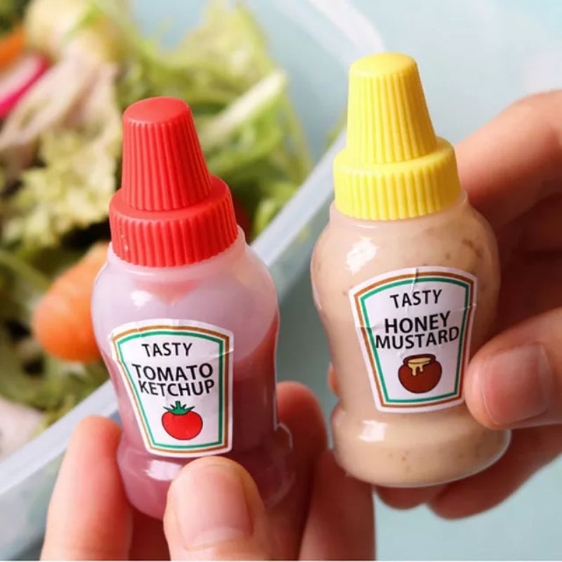 2pcs Botol Saus Tomat Anti Tumpah / Botol Saus Kecap Mini Untuk Box Makan