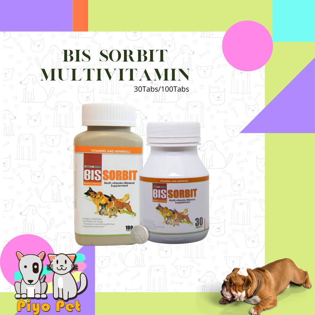 Jual BIS SORBIT MULTIVITAMIN/DOG VITAMIN/VITAMIN ANJING/30TABS/100TABS