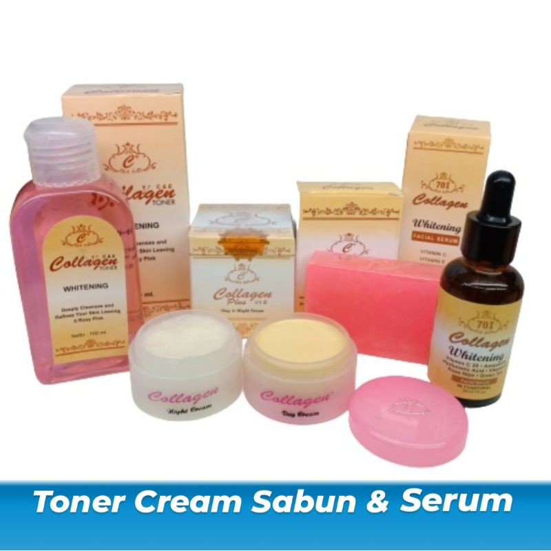 Paket Hemat 5in1 // Murah Cream Collagen Tambah Serum