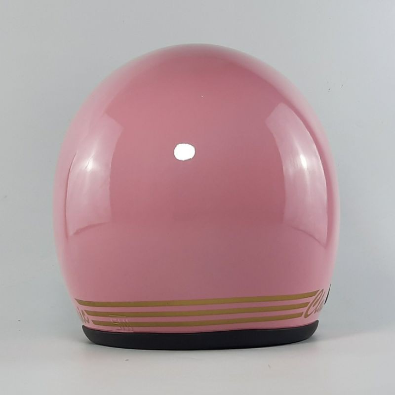 HELM BOGO WANITA KLASIK PINK PASTEL PAKAI PET PENDEK