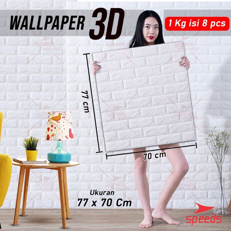 wallpaper dinding wall foam motif bata bunga Kawung foam pe kwalitas terbaik