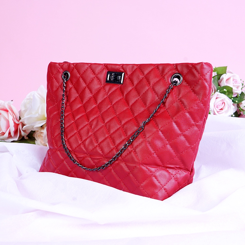 Totebag Elegant Classy Tali Rantai Elloso Tas Selempang Wanita Import Murah OL11