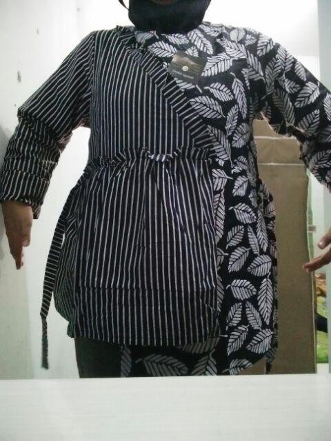 Tey-17 Batik Wanita Asj Sa Hrb026 Kenongo Kemeja Tosca Pendek