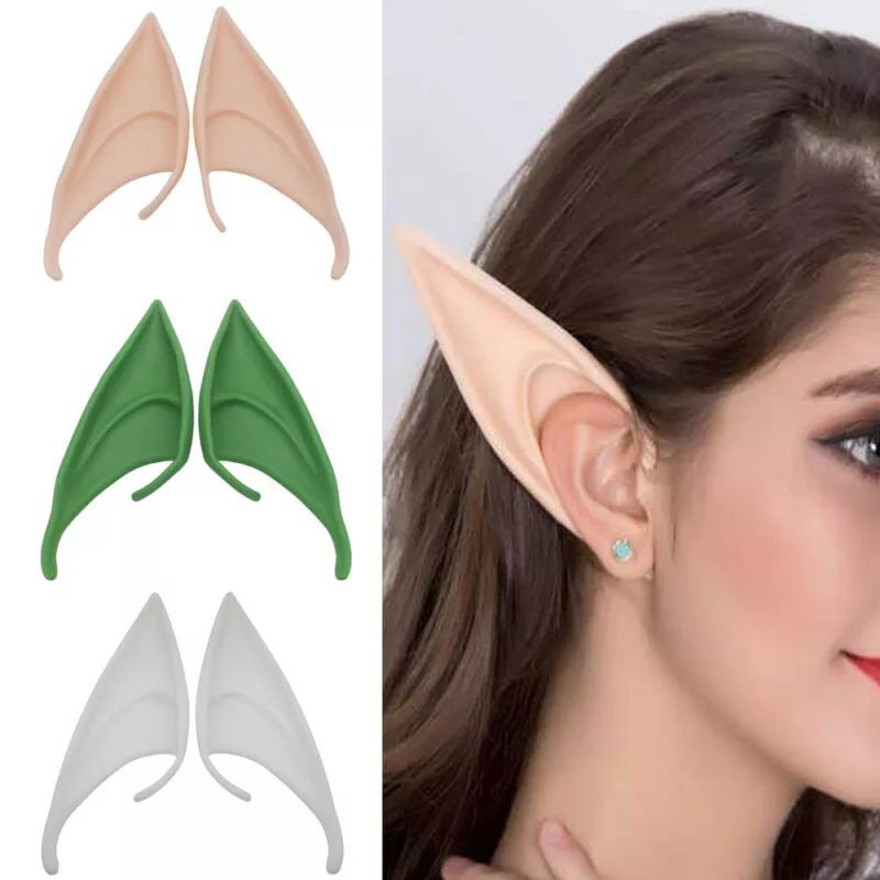 TELINGA ELF PALSU COSPLAY KUPING ELF EAR LATEX MODEL JEPIT PANJANG 12CM EEJ