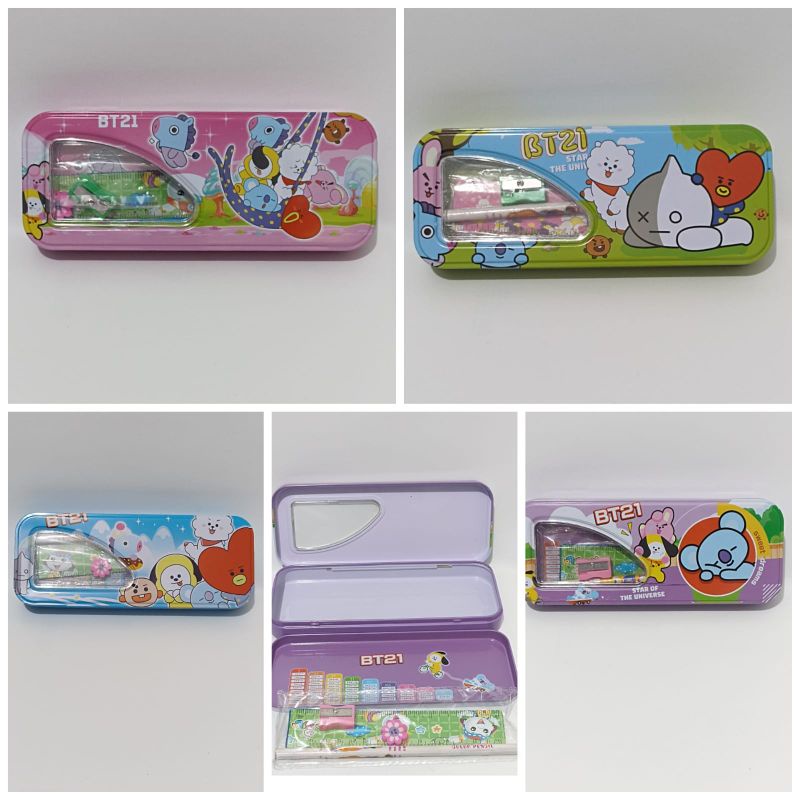 

Tempat Pensil Kaleng + Isi Karakter BTS Kotak Pensil