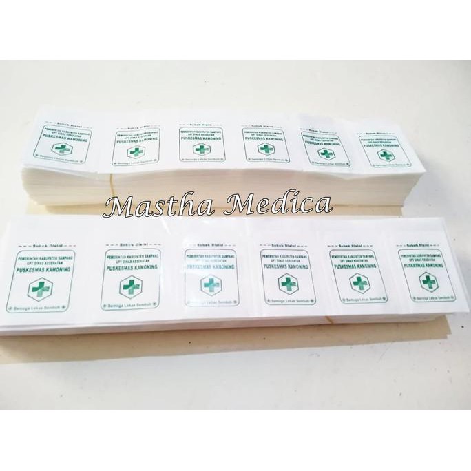 

Kertas Puyer Press Plastik kantong Puyer Obat Handbond Logo Sablon