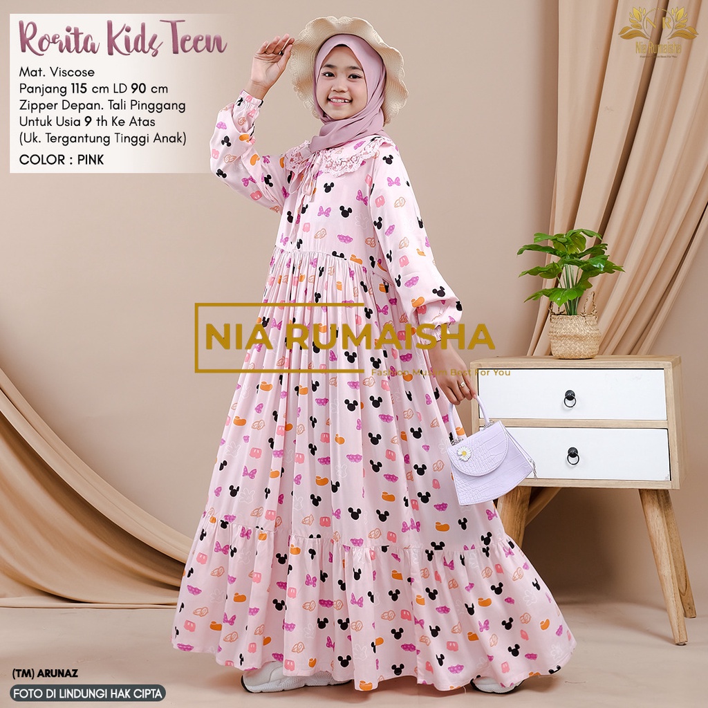 Gamis Anak Remaja Umur 11 Tahun Bahan Rayon SADEAN KLAMBI Terbaru 2022