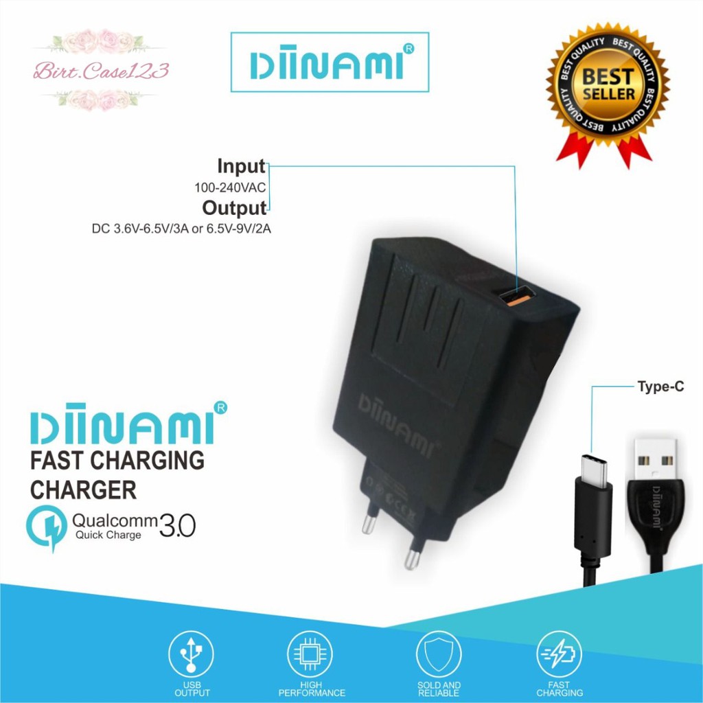Q58 Charger DIINAMI Power 3A 18W Quick Charging TIPE C USB Fast Charging Port Smart Protection Garansi Resmi 1 Tahun BC6063