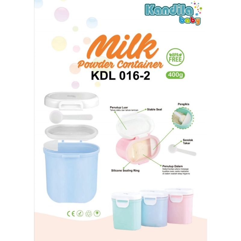 Kandila Baby One Touch Milk Powder Container Kedap Udara KDL016-1 400gr KDL016-2 800gr KDL016-4 360gr KDL016-5 450gr KDL016-6 700gr KDL016-7 900gr - Kandila Tempat Susu Formula Bayi - Wadah Sufor - Tenpat Bubuk Susu Bayi