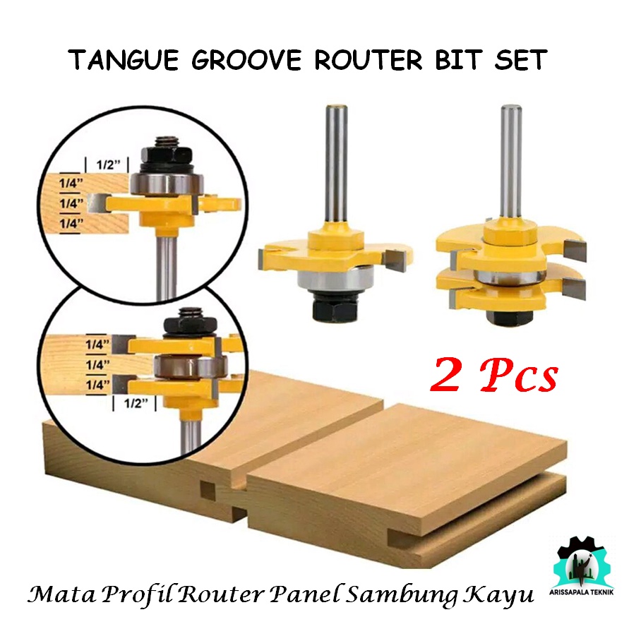 Mata Profil Router Trimmer Panel Sambung Kayu Panel Joint shanks 6mm Pintu Jendela
