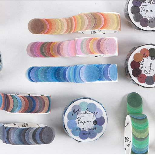 Winzige 100pcs Round Washi Stickers Pure Color Tape Mark Sticker-2