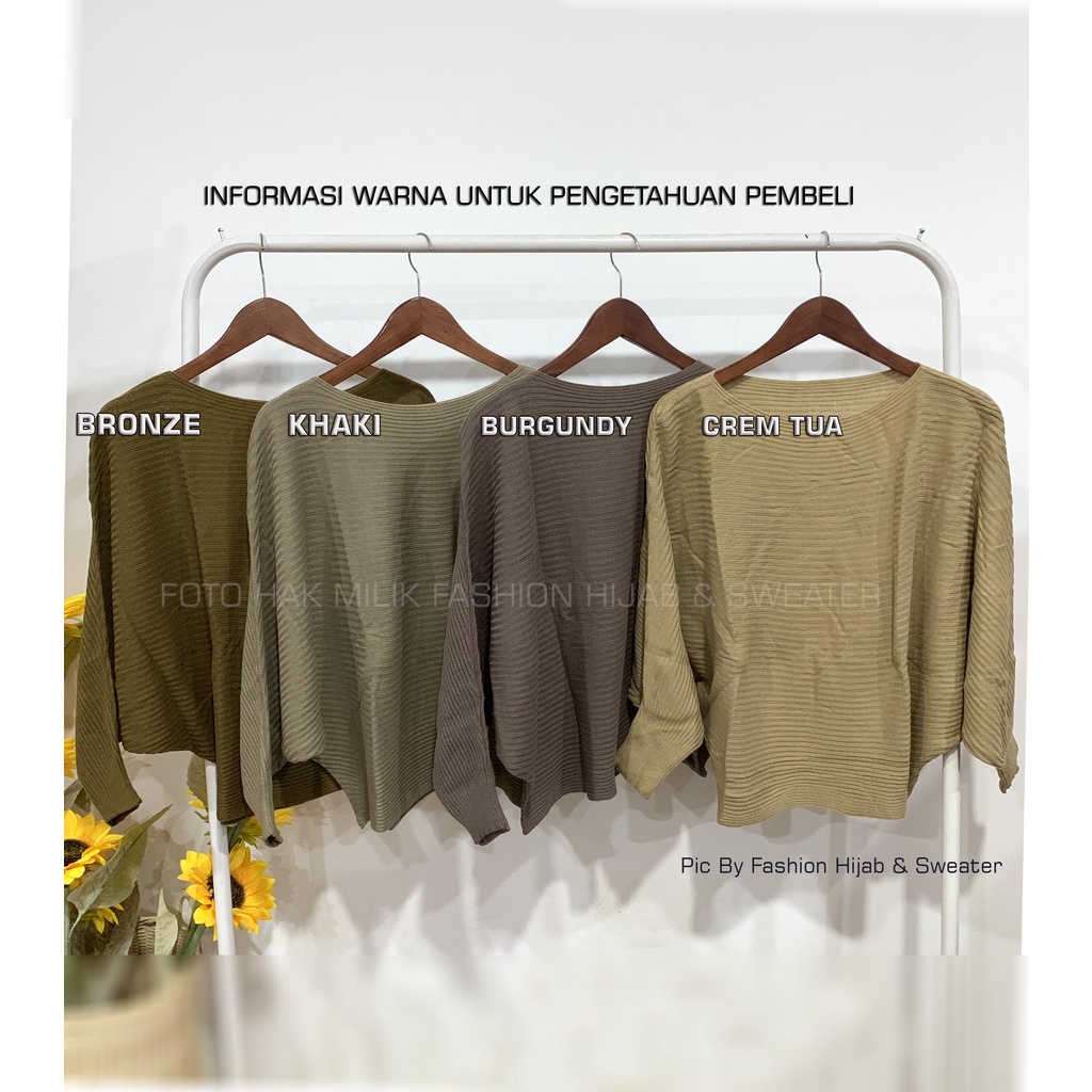 Rajut Perempuan Premium  Wanita  Cewek Atasan Basic Murah Rajut lasperal batwing real pic rajut berk