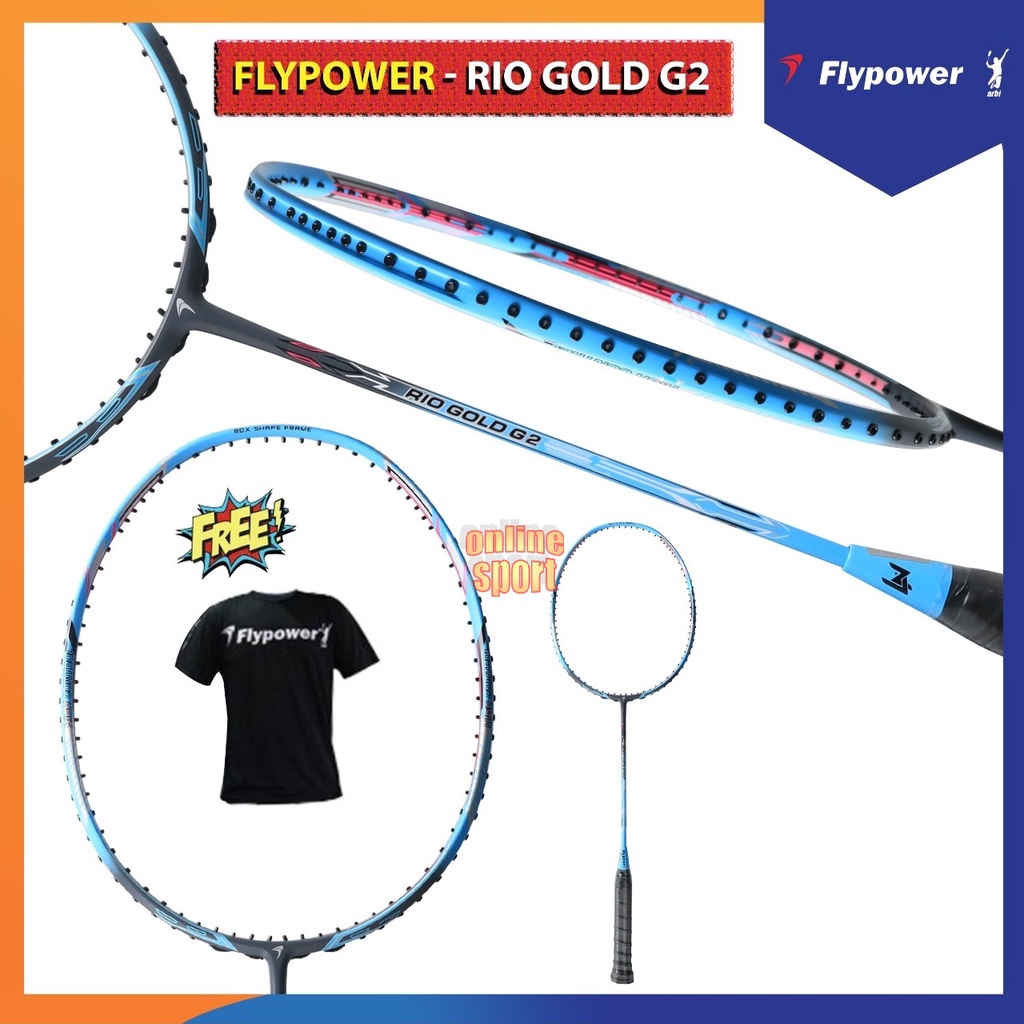 FLYPOWER Rio Gold G2 Raket Badminton (Original)