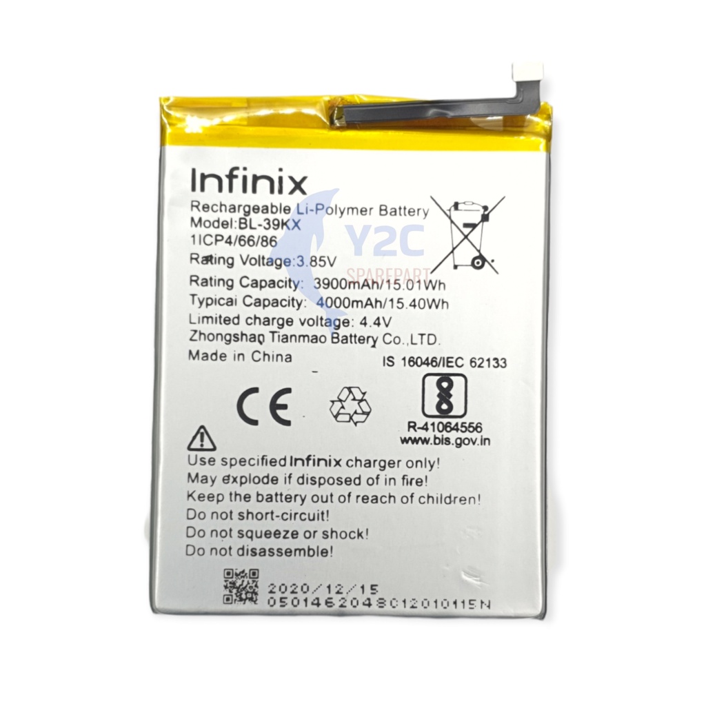 BATERAI INFINIX S4 / BL39-KX ORIGINAL OEM / BATREI BATRAI BATRE BATERE