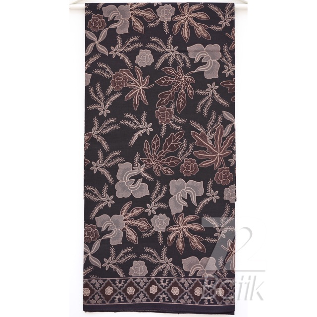 KAIN BATIK PREMIUM Bahan Katun Motif Daun Pepaya Warna Hitam Item Black 724875 Cap 72 Jarik Jarit Samping Kebat Panjang Batik Katun Modern Premium Bahan Seragam Batik Pernikahan Kantor Keluarga Murah Kamen Jadi Batik Bali Lembaran