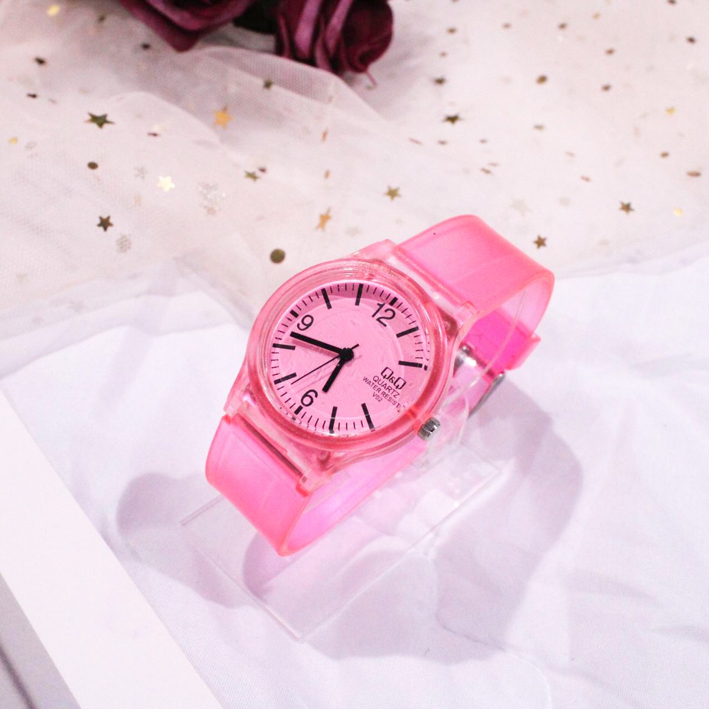 FYGALERY J142 Jam Tangan Transparan Wanita Jam Jelly Unisex Bahan Karet-Pink