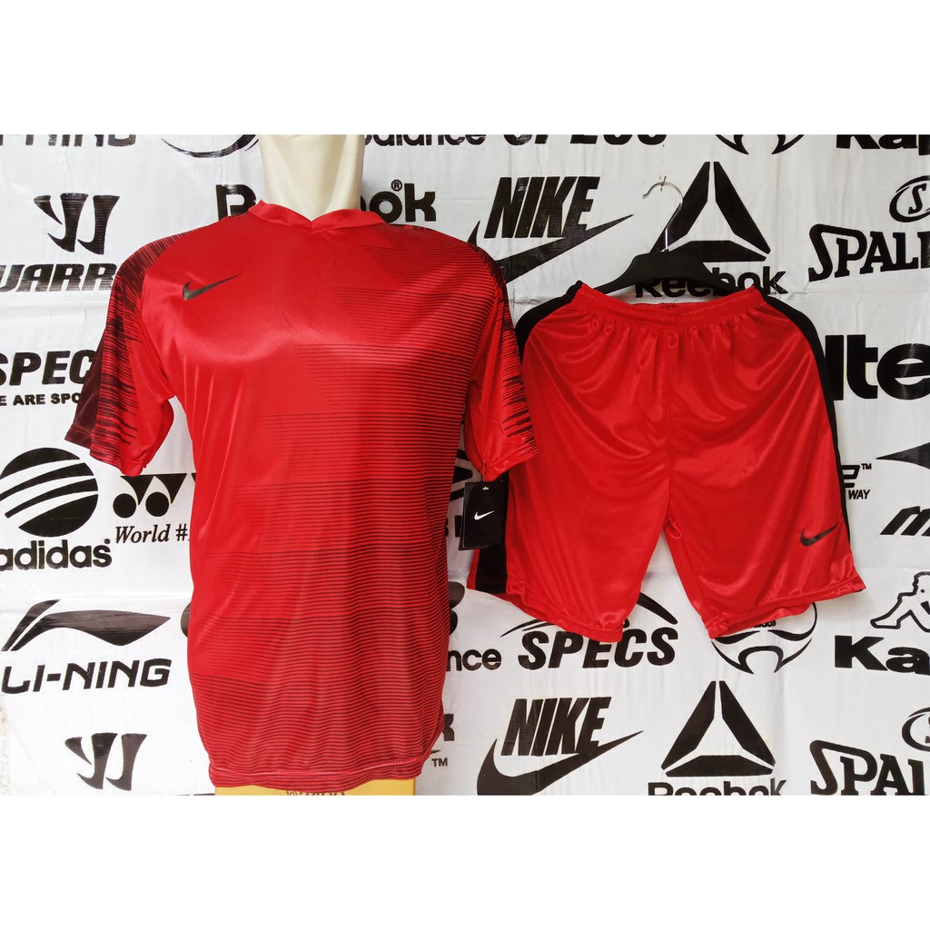 Setelan/Kostum/Kostim/Kaos/Seragam/Jersey Futsal & Sepak Bola/Voly Adidas Rabat Merah List Hitam