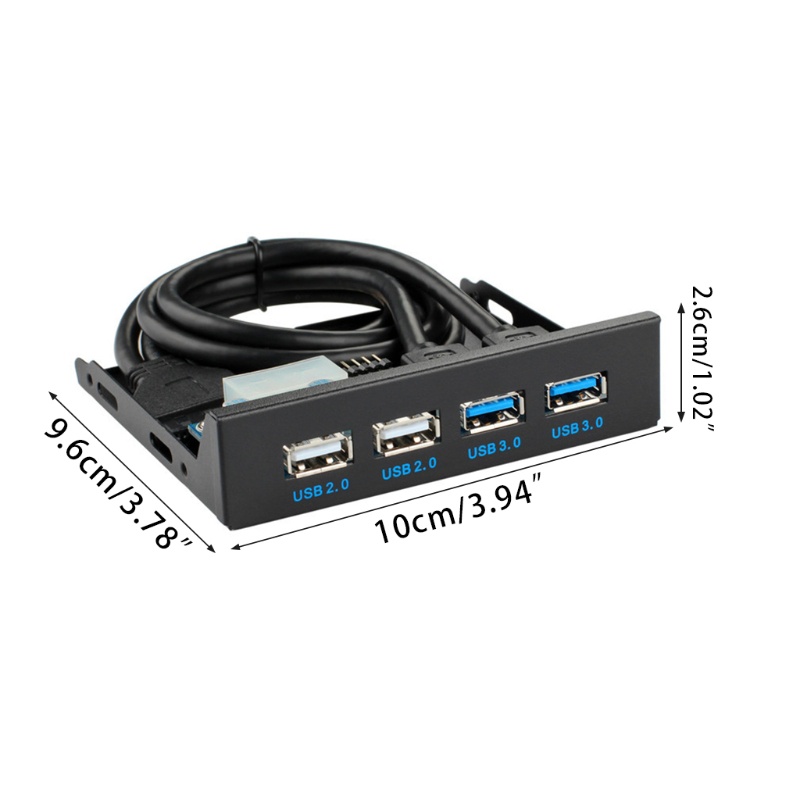 Btsg USB Floppy Drive Front Bay 4port Panel Depan PC 9p/19P Ke USB 3.0 2.0 Adapter