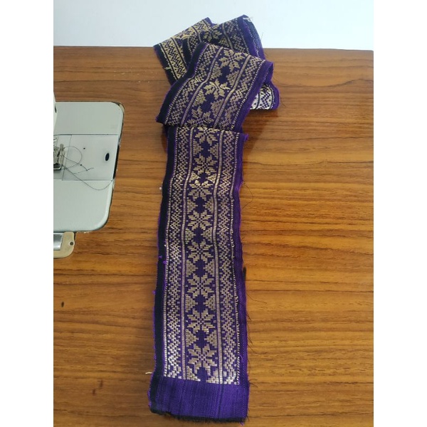 Selendang Songket ASLI (Tenunan khas BALI)-Ungu Gold