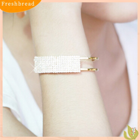 [Fresh] Gelang Bangle Cuff Kristal Bling Elegan untuk Hadiah Wanita