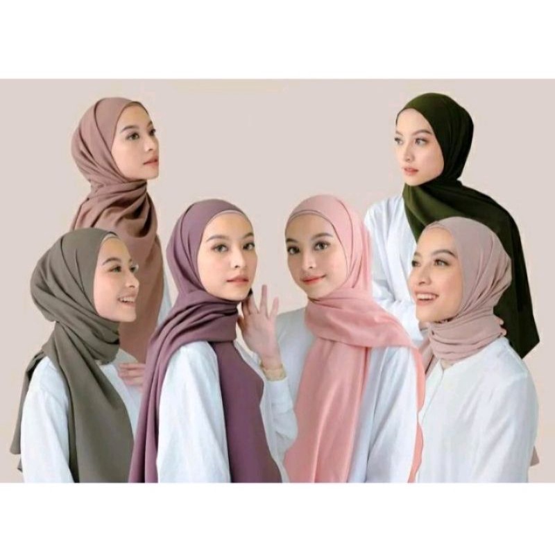 PASHMINA INSTAN PLUS INNER/HIJAB PASHMINA INNER 2IN1/PASHMINA INSTAN CERUTY BABYDOLL