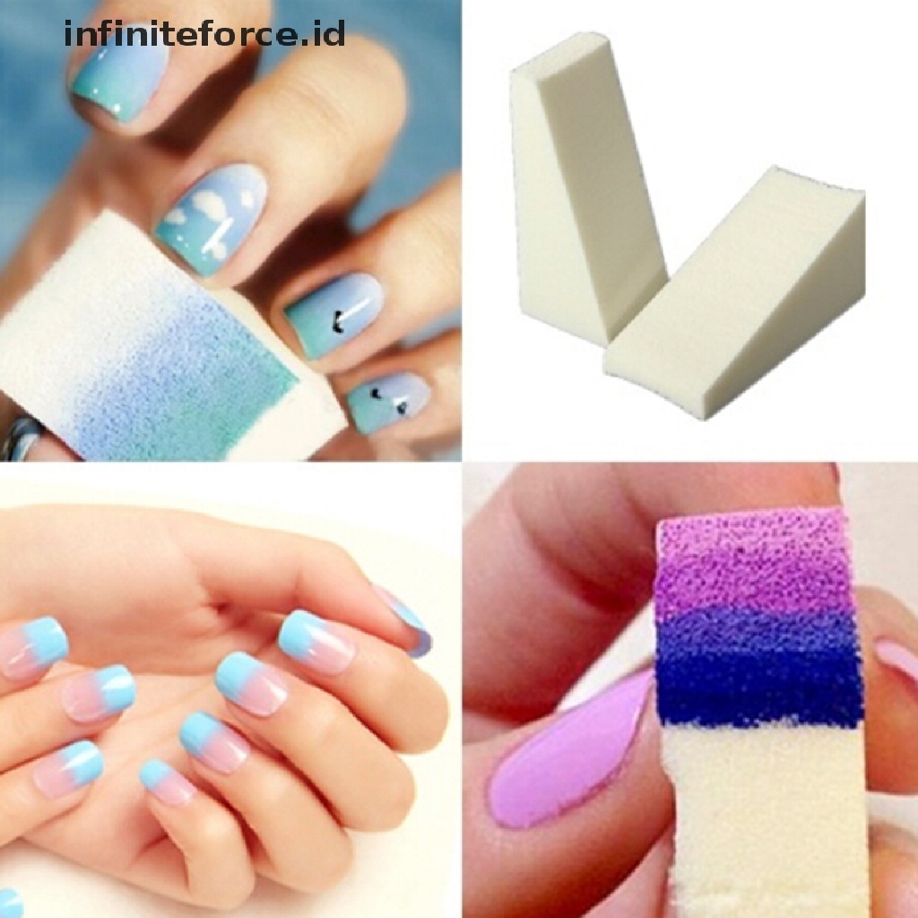 Infiniteforce.id 10pcs / Set Spons Segitiga Warna Gradasi Untuk Nail Art