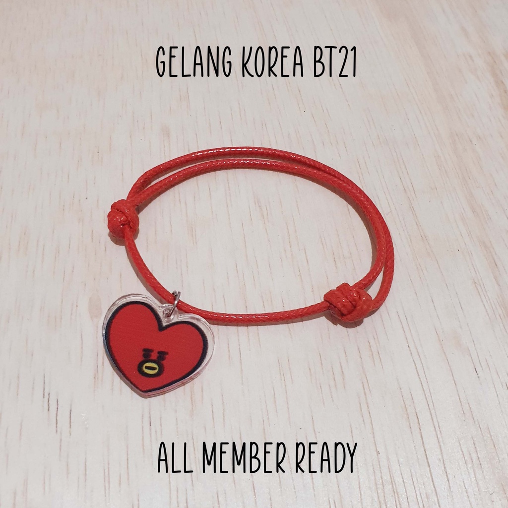 Gelang korea BT21 tata chimmy cooky shooky RJ mang koya gantungan