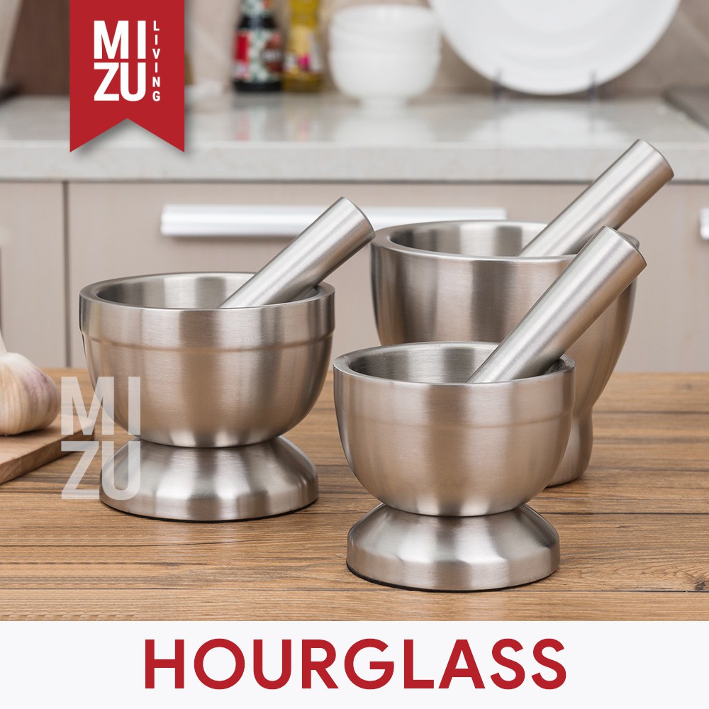 TSUBUSU S Mortar Pestle Ulekan Cobekan Tumbukan Obat Stainless Steel-3