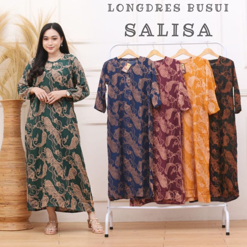 DASTER PANJANG BATIK - BUSUI DADA KANCING - SEMATA KAKI NON RUFFEL - DKAZA STORE-SALISA