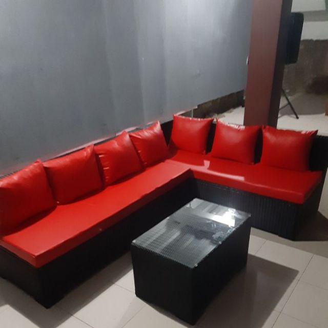 Set Sofa L Full Storage 250x180  Rotan Sintetis