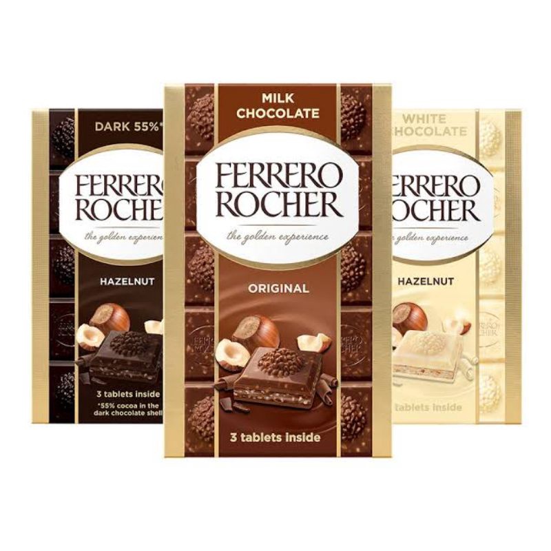 Jual FERRERO ROCHER Chocolate Bar Tablet 90 Gram Shopee Indonesia