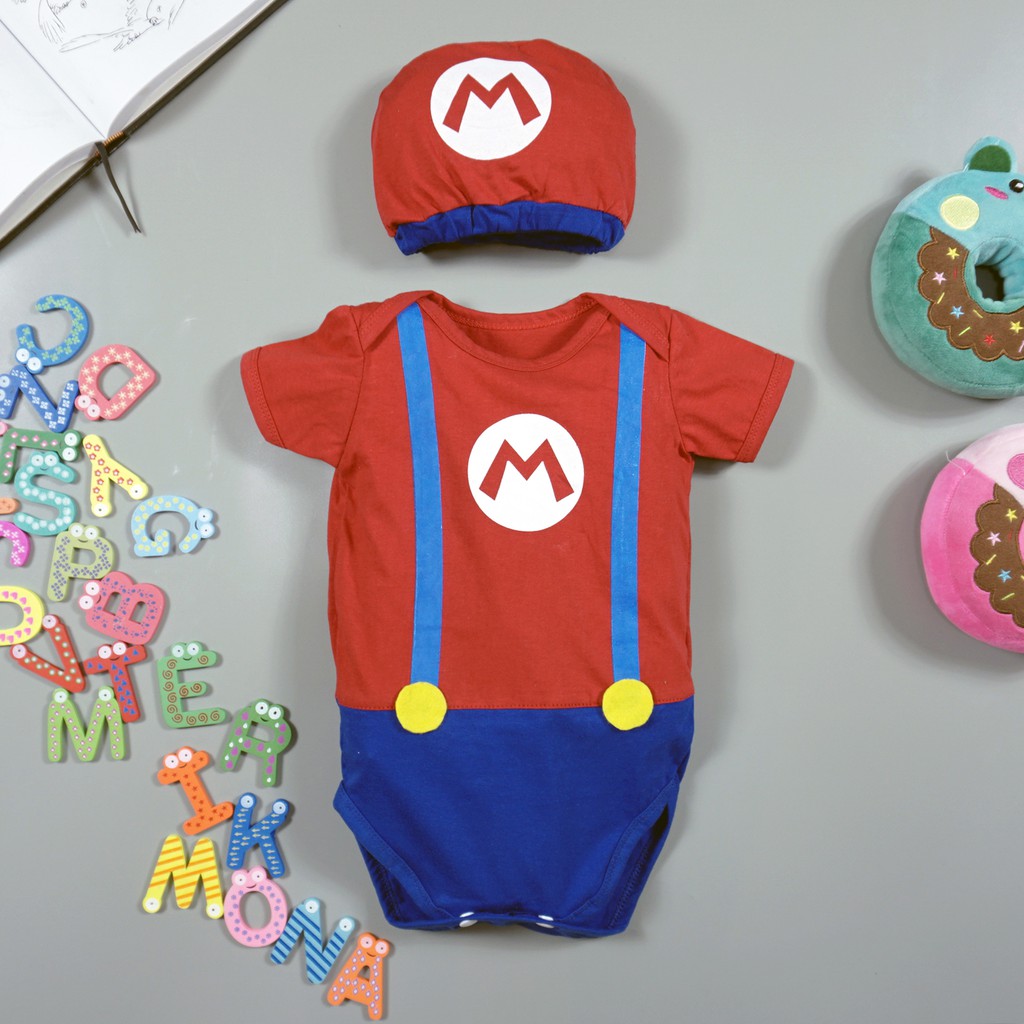 ❤️ baju bayi jumper bayi baju anak karakter mario bros lucu ❤️