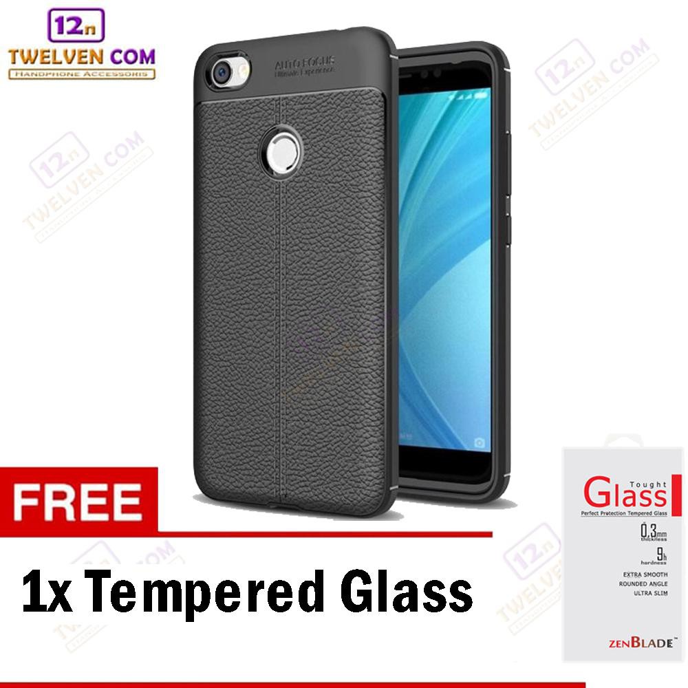 Case Auto Focus Softcase Casing for Xiaomi Redmi Note 5a Prime - Hitam + Free Tempered Glass