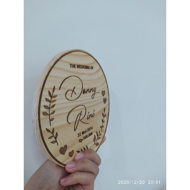 Grafir Nama Mahar Kayu Bulat Diameter 15cm