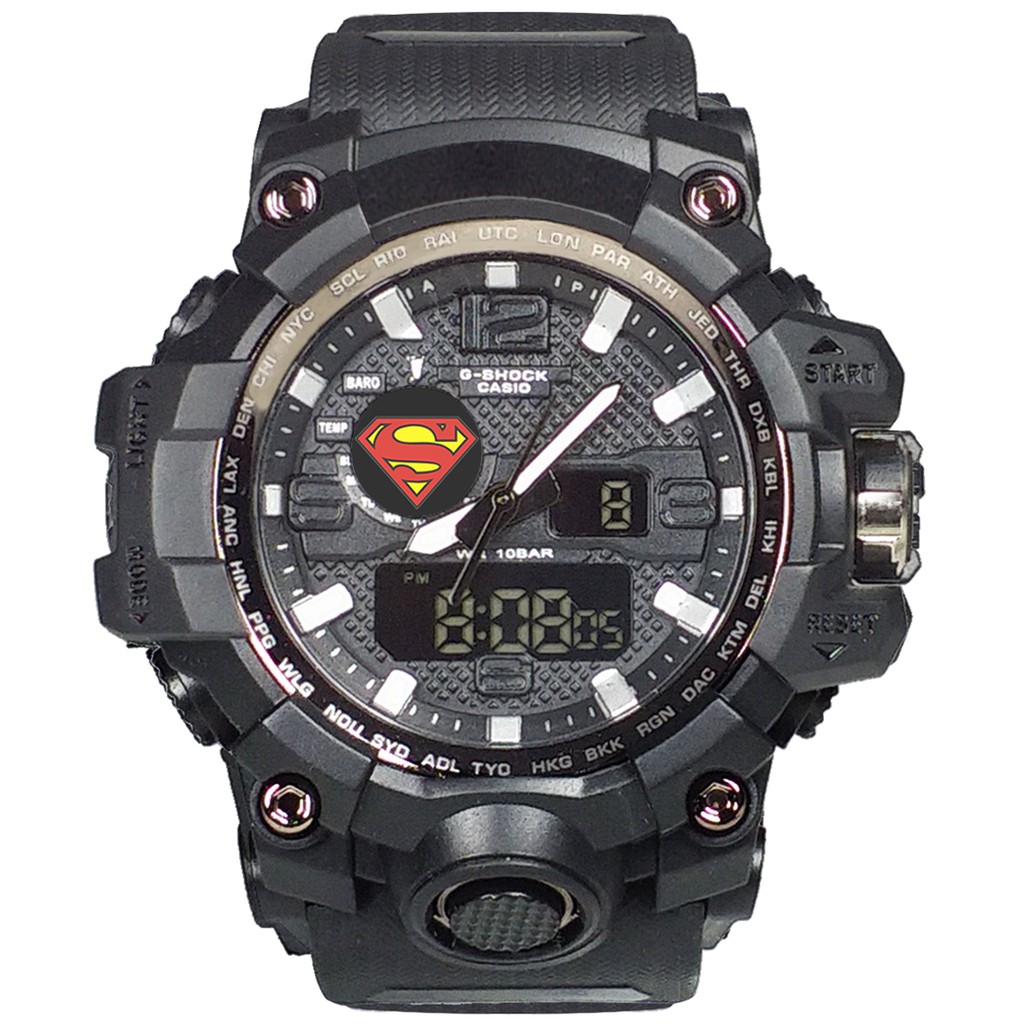 (Istimewa Bossque) Jam SUPERMAN Double Time Full Black (Exclusive)