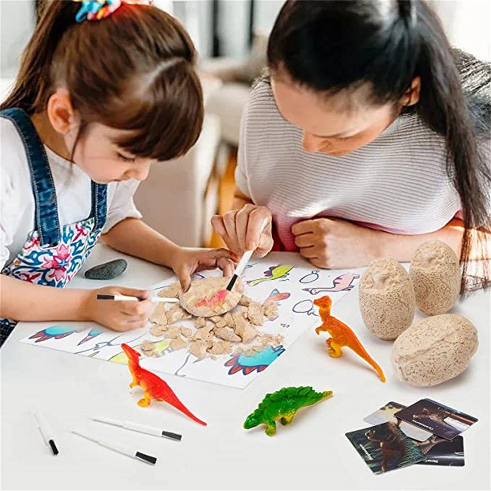 【 ELEGANT 】 Kit Penggali Telur Dinosaurus 3-12 Tahun Anak-Anak Menggali Telur Dino DIY Model Majelis Kejutan Alat Penggalian Dinosaurus Mainan Edukasi