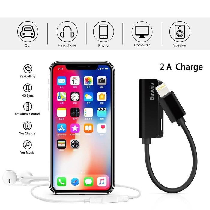 BASEUS CONVERTER AUDIO IPHONE LIGHTNING AUDIO SPLITTER MUSIC & CHARGER