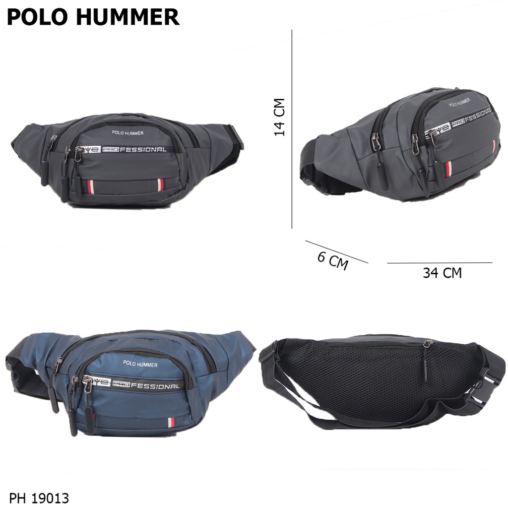 Tas Selempang Bahu Punggung Pinggang Waist Bag POLO HUMMER Anti Air Termurah Premium