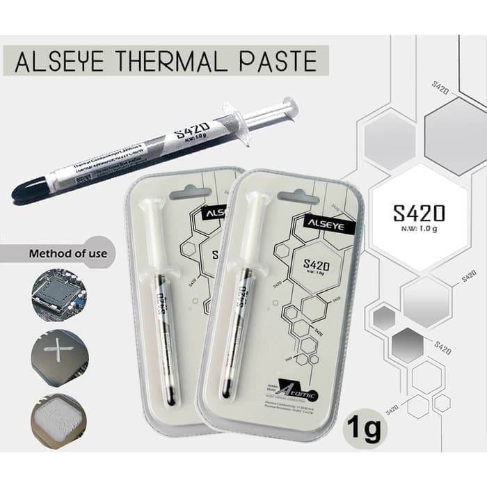 Thermal Paste Silicone Alseye s420 / Thermal Pasta Grease processor suntik kecil