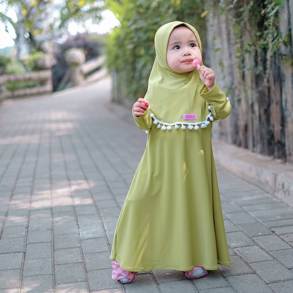 Baju Gamis Anak Perempuan Lucu Jersey Import Newborn - 5 Tahun / Gamis Bayi Perempuan / Gamis Bayi