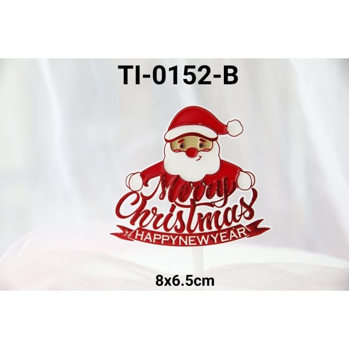 

KUE-PENGHIAS-ALAT- TI-0152-B CAKE TOPPER TULISAN NATAL MERRY CHRISTMAS SINTERKLAS MERAH -ALAT-