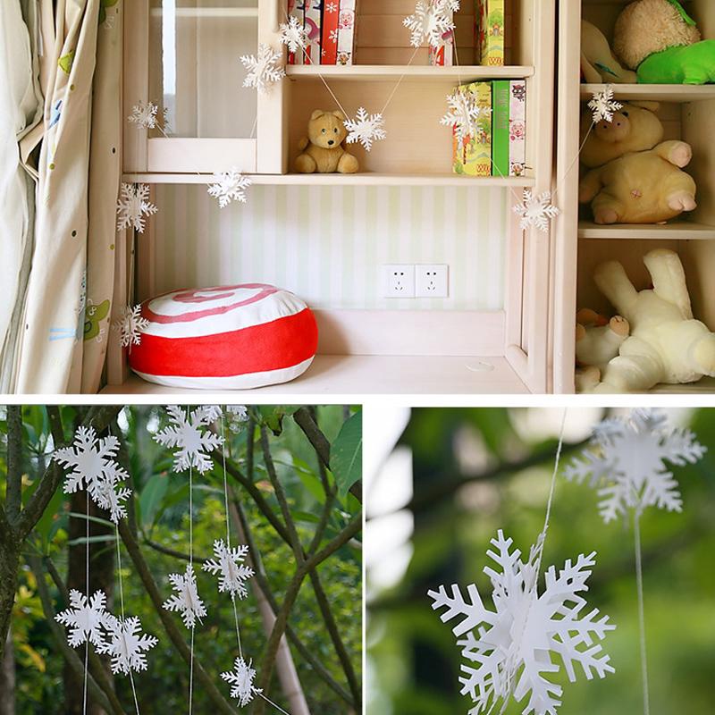 1pc Snowflake Ornaments Decoration With A Length Of About 3M  White Paper  For Xmas House Decoration