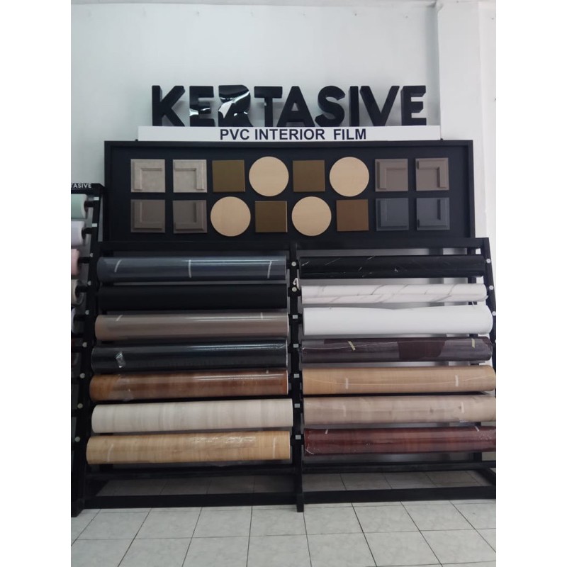 kertasive pvc film motif warna solid wood marble leather concrete steel