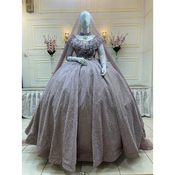 Gaun pengantin mutiara ekonomis/wedding dress