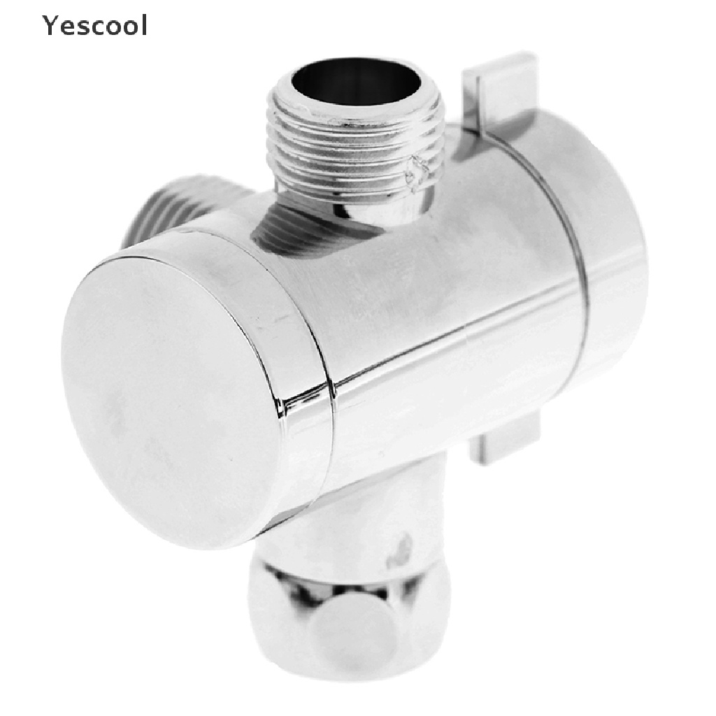 Yescool 1/2 Inch Shower Arm Mounted Diverter Three Way T-adapter Valve For Shower Head .