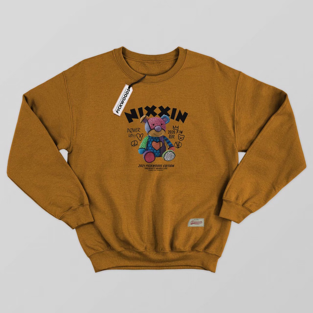 Crewneck Sweatshirt Basic Nixxin // Jaket Sweater Logo Bear Original Quality