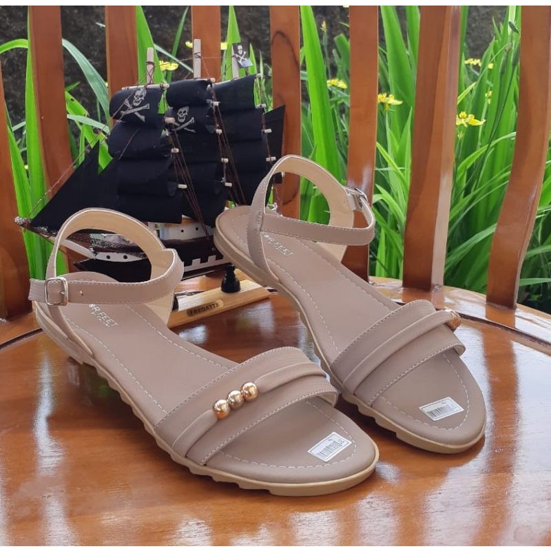 fahrie shoes sendal flat wanita tali kokop mutiara fh-45